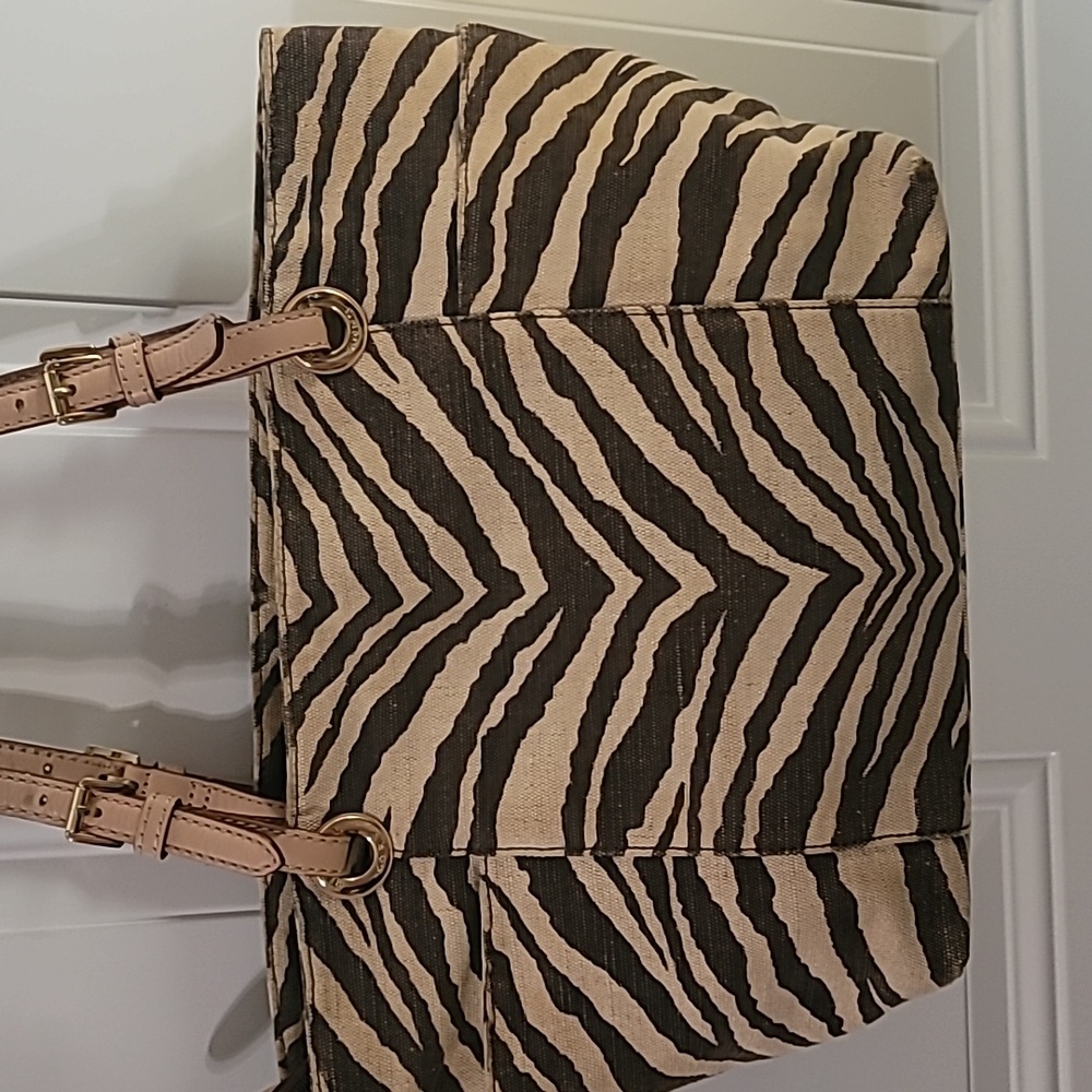 Michael Kors Zebra Pattern Shoulder Bag - Brown and Cream - Picture 2 of 14